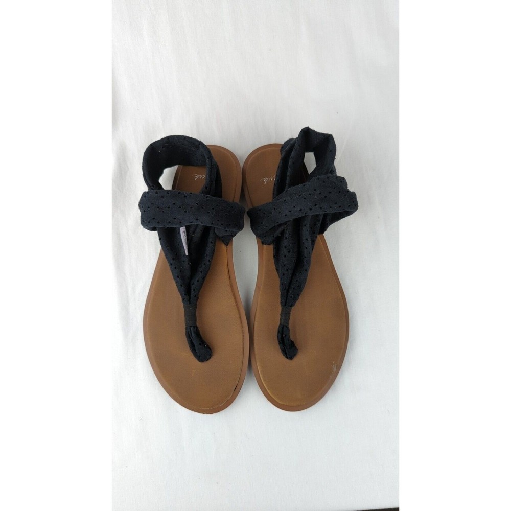 Sanuk Yoga Devine Stretchy Fabric Sandals Flats Shoes Soft Knit Womens Comfort 7 - Picture 3 of 5
